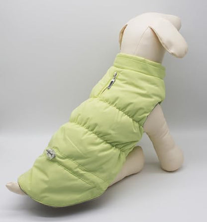 Warm Dog Coat Jacket with Detachable Hood Harness Hole Winter Coat Pet Clothes Dog Cold Weather Coats Cozy Snow Jacket Vest for Small Medium Large Dogs - Blake (Mint, Large) - color: Mint, size: Large