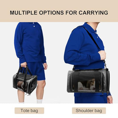 Pet Carrier for Small Dogs Cats, Up to 15Lbs, Airline Approved Collapsible Travel Puppy Carrier, 17x11x11 Inches, Grey - color: Grey, size: 17.0"L x 11.0"W x 11.0"H