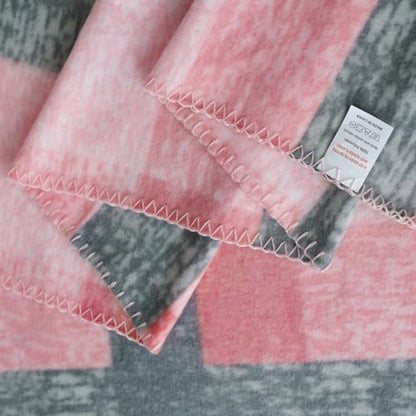 ZYFZCYBL Fleece Throw Blankets for Couch Bulk Lightweight Warm Soft Cozy Blanket 6 Pack Bulk Fleece Blanket Solid for Bed Couch Office Gifts Outdoor 50 x 60 inch Pink and Grey - color: Plaid (Pink and Grey)