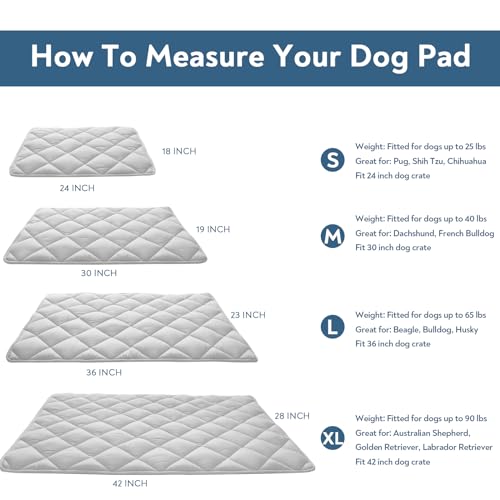 Magik & Kover Dog Crate Pad 2 Pack, Soft Dog Crate Mat with Anti-Slip Bottom, Machine Washable Kennel Pad, Fits 24 Inch, Grey - size: 24 x 18 Inch