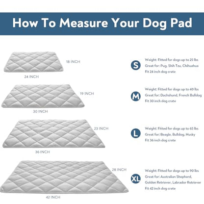 Magik & Kover Dog Crate Pad 2 Pack (30" x 19"), Soft Dog Crate Mat with Anti-Slip Bottom, Machine Washable Kennel Pad, Fits 30 Inch, Grey - size: 30 x 19 Inch