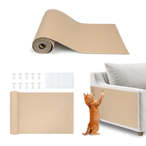 Best Pet Supplies Catify Cat Scratcher, Fun Interactive Scratchers, Posts, Poles, Claw Safe, Furniture Saver Indoor Play Support Natural Cat Behaviors Heavy Duty - Beige, 78.7 x 15.8 - color: Beige Mat - 78.7 x 15.8"