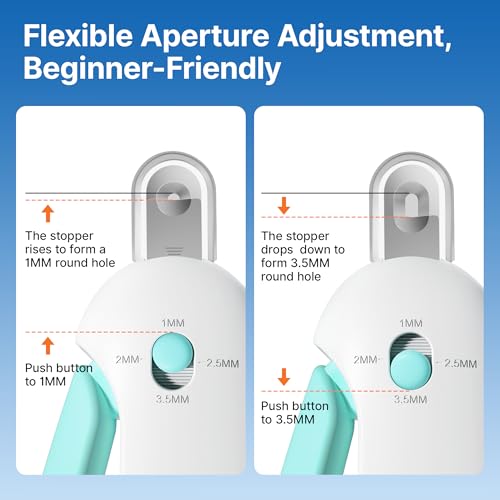 Potaroma Cat Nail Clipper with Adjustable 3-Size Trimming Hole & Hidden Nail File | Safe Toenail Trimmer for Kittens & Indoor Cats | Anti-Splash Claw Cutter for Grooming (Blue)