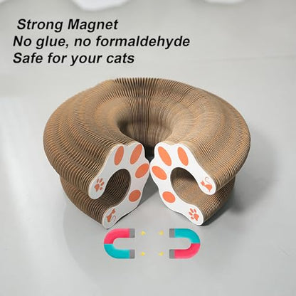 Kitty Curls Cat Toy, Magic Organ Cat Interactive Scratcher Cardboard with Bell Ball, Foldable & Changeable Accordion Shape Exercise Anxiety Relief Toy for Indoor Cats (2PCS) - size: 2 PCS