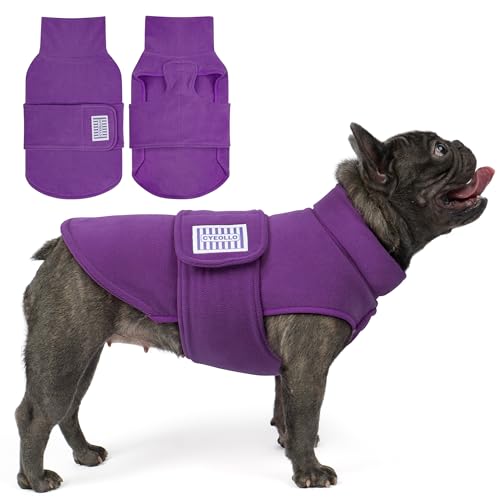 cyeollo Small Dog Sweater, Soft Fleece Sweaters Turtleneck Doggy Sweatshirt Warm Fall Winter Vest Stretchy Pet Clothes for Puppy Soft Doggie Coat Girl & Boy, Purple S - color: Purple, size: Small