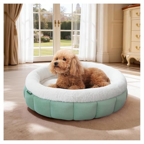 BALANCE Cat Beds for Indoor Cats, Washable Round Cat Bed, Cute Kitten Bed with Anti-Slip Bottom for Kitty and Puppy, 23 Inches, Granite Green - color: Granite Green, size: 23"l X 23"w X 6.5"th