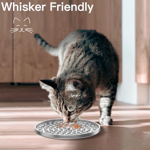Double Wall Stainless Steel Lick Mat for Dogs & Cats, Chew Proof Slow Feeder for Anxiety Relief & Puppy Enrichment, Non-Slip, Whisker Friendly, Dishwasher Safe Licking Pad [1Pack] - size: S