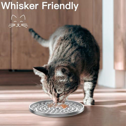 Double Wall Stainless Steel Lick Mat for Dogs & Cats, Chew Proof Slow Feeder for Anxiety Relief & Puppy Enrichment, Non-Slip, Whisker Friendly, Dishwasher Safe Licking Pad [1Pack] - size: S