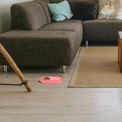Alasum Raised Cat Bowls, Double Cat Food and Water Bowls with Non-Slip Mat, Elevated Pet Dishes for Indoor Pets, Spill-Proof Design, Easy to Clean - color: Pink