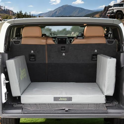 Jeep Travel Cargo Foldable Dog Bed for Pets (Shadow Gray) Pressure Relieving Comfort Foam Base – Gifts Owners (Folded 30 x 25 inch - Large)