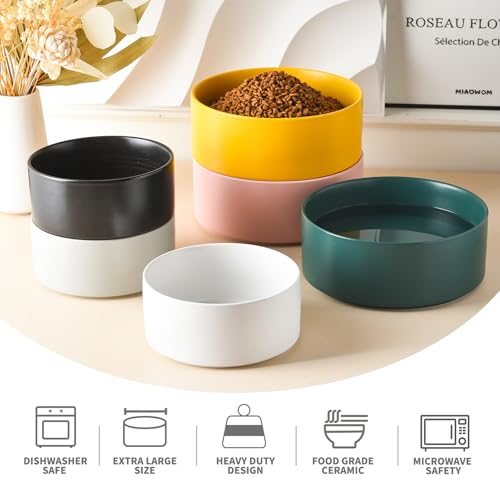 6'' Ceramic Dog Bowl - 30Oz Classic Dogs Food & Water Bowl for Small and Medium Breed Dogs, Heavy Duty Non-Slip Dog Dishes, Food Grade Stoneware Pet Bowl, Dishwasher & Microwave Safe, Green - color: Bowl - Green, size: 6 inch