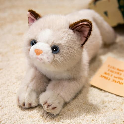 PEACH CAT Cat Stuffed Animal 15" Realistic Kitten Plushies Soft Plush Toys Gifts for Kids Grey and White - style: 15“ Grey and White Cat