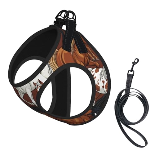 Easy Control Dog Vest Harness, Colorful Realistic Wild Horses, Front Clip Adjustable Padding with Hook Loop, Small Medium Pet Walking Essential - color: Style (523), size: Medium