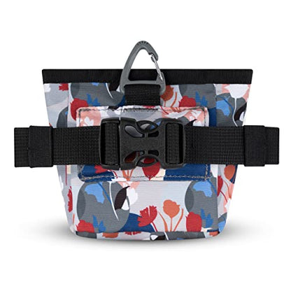 OllyDog Goodie Treat Bag, Dog Treat Pouch, Waist Belt Clip for Hands-Free Training, Magnetic Closure, Dog Training and Behavior Aids, Three Ways to Wear (Petals) - color: Petals