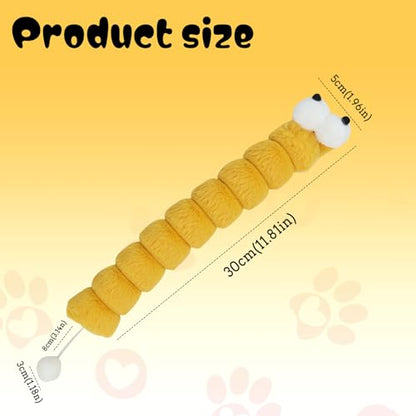 Andiker Catnip Toys for Cats, Cute Caterpillar Design Cat Pillar with Pompom Ball Cat Kicker Toy Containing Catnip Silvervine Galls Fruit Interactive Cat Toys for Indoor Cats (Yellow) - color: Yellow