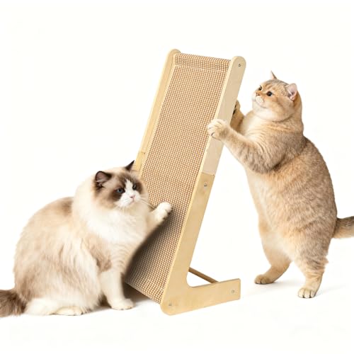 2-in-1 Cat Scratching Post with Replaceable Sisal Pads – Durable Scratcher Toy for Indoor Cats