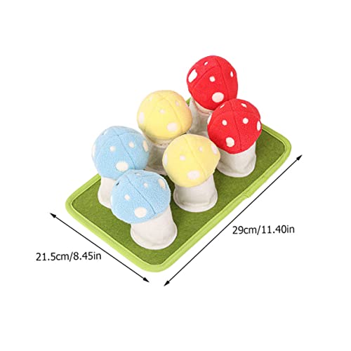 Abaodam Interactive Dog Slow Feeder Toy Creative Puppy Sniffle Mat Squeaky Mushroom Dog Training Foraging Pad for Chewing and Boredom Relief