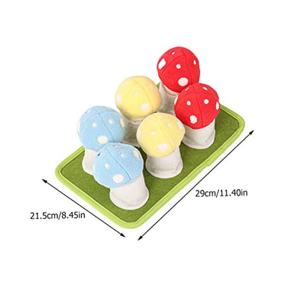 Abaodam Interactive Dog Slow Feeder Toy Creative Puppy Sniffle Mat Squeaky Mushroom Dog Training Foraging Pad for Chewing and Boredom Relief