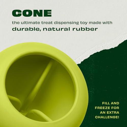 Benebone Natural Rubber Cone Interactive Enrichment Treat Dispensing Dog Toy - Slow Feeder - Great for Meals and Boredom - size: 1 Pack, style: Cone