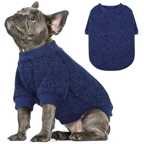 Queenmore Dog Fleece Sweater,XS Dog Sweater,Sweatershirt for Small Dogs,Sweatshirts for Dogs Girl Boy,Warm Soft Fleece Lining Pet Winter Pullover for Male Female Cats Puppy,Blue - color: Heather Blue, size: X-Small