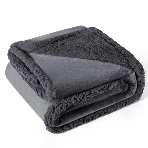 aodisman Waterproof Dog Blanket for Small to Medium Dogs, Leakproof Reversible Washable Pet Blanket, 40 x 60 Furniture Protector for Sofa & Couch, Soft Fleece Throw for Indoor Cats & Kittens,Grey - color: Grey, size: Large (40x60)