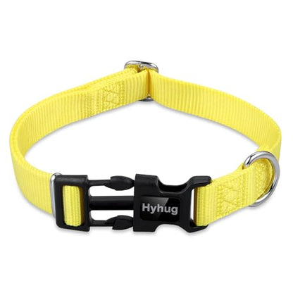 Small Dog Collar Quick-Release Yellow| Heavy-Duty Nylon Puppy Collar, Adjustable & Durable Pet Supplies for Boy & Girl Dogs (Small, Illuminating Yellow) - color: Luminous Yellow, size: Small