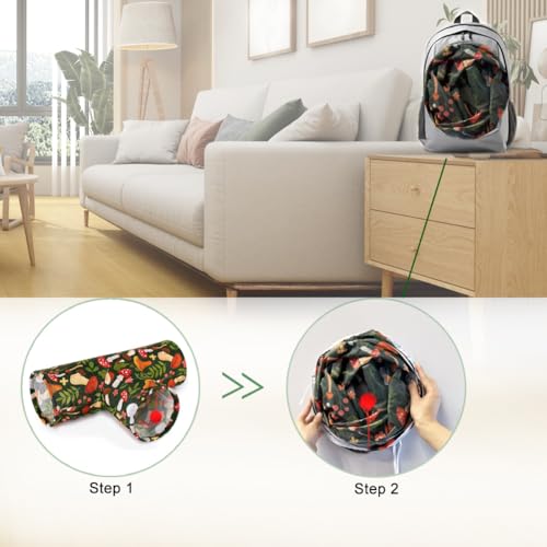 3 Way Washable Hideout Toys, Small Pet Tunnels and Tubes for Baby Rabbit Ferret Hamster Chinchilla Hedgehog Hiding and Resting (Mushroom) - color: Mushroom
