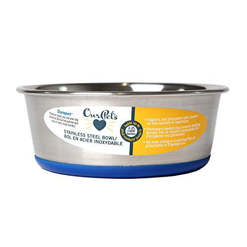 OurPet's DuraPet Premium Dishwasher Safe Stainless Steel Dog Bowl for Food or Water [Multiple Sizes for Small to Large Dogs] in Traditional or Wide Base Design - 2.25 Cup - size: 2.25 Cups