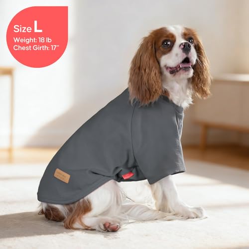 KYEESE 2Pack Dog Sweater, Soft Pet Sweatshirt Stretchy Pullover Dog Sweater for Small Dogs Boy Girl, Lightweight Fleece Pet Shirt Clothes with Sleeves, M - color: 05# 2Pack Grey, size: Medium (8.5-13lbs)