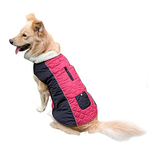 PETCUTE Reversible Winter Dog Coats,Waterproof Warm Pet Clothes with Harness Hole,Windproof,Adjustable Lightweight Dog Jacket for Small Medium Dogs,Reflective Dog Apparel for Cold Weather - color: Red, size: XS