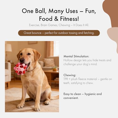 Mira's Pocket Dog Snuffle Ball Toy, Mental Stimulation Chew Toy for Dogs & Cats, 6 inches Licking Mat Treat Dispensing Ball with Hollow Design, Slow Feeder for Fast Eaters (Pink) - color: Pink