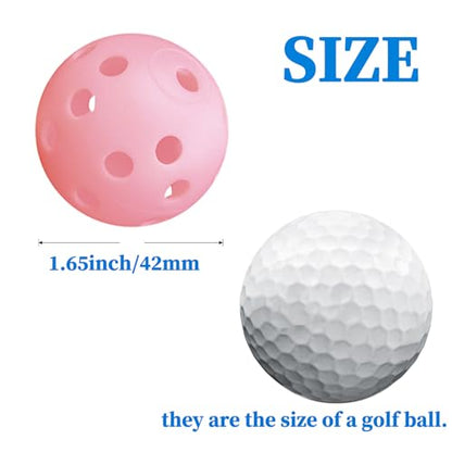12Pcs Cat Ball Toy, Low Noise No Bells Holey Plastic Cat Balls, Funny Interactive Cats Toys for Indoor Cats, Firm Toy Balls for Kitten Puppy Ferret Bird (1.65", Pink) - color: Pink, 12/Pack