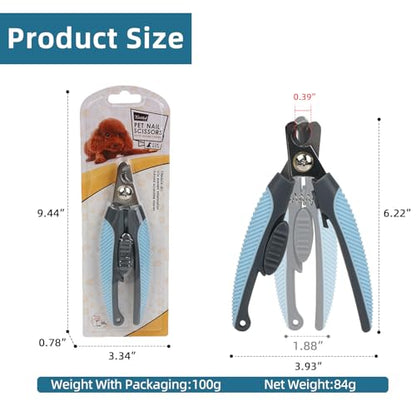 Blue Dog Nail Clipper with Safety Guard Plier Style Dog Claw Clippers Heavy-Duty Dog Toenail Clippers Professional Pet Nail Trimmers for Small Medium Large Dogs and Cats with Thick Nails - color: Blue Nail Clipper with Safety Guard, size: 6.22in/15.8cm