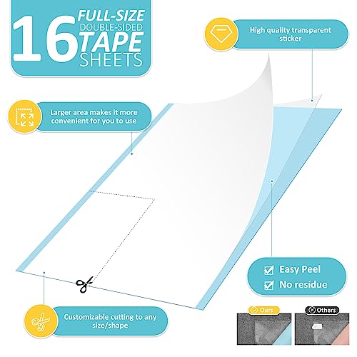 XMZCYMyo Anti Cat Furniture Protector, 16PCS Double Sided Sofa Anti Scratching Sticky Tape, Corner Couch Protector for Cats, Cat Scratch Deterrent Tape