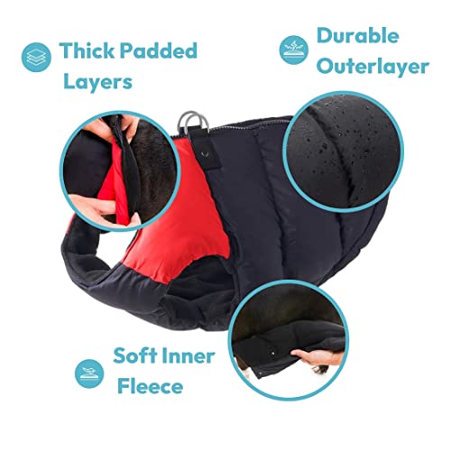 Gooby Padded Vest Dog Jacket - Blue, X-Small - Warm Zip Up Vest Fleece Jacket with Dual D Ring Leash Water Resistant for Small to Medium Dogs - color: Blue, size: X-Small