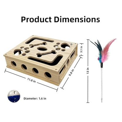 Cat Scratch Puzzle Enrichment Box, Cat Nail File Enrichment Box Sandpaper, Interactive Cats Treat Toy Stress Free, Scratchers that Trim Nails