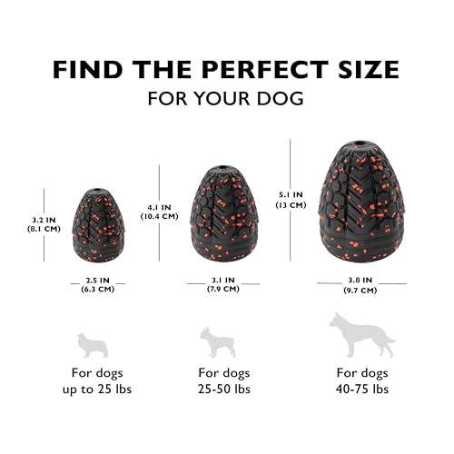 Chew King Supreme Durable Rubber Dog Toy for Aggressive Chewers, Treat-Dispensing Heavy-Duty Chew Toy with Safety Air Vent, Interactive Dog Toy for Training & Enrichment, Large 4.1" x 3.1" - color: E) Large Treater