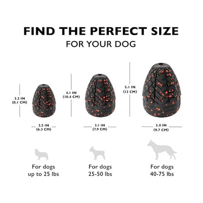 Chew King Supreme Durable Rubber Dog Toy for Aggressive Chewers, Treat-Dispensing Heavy-Duty Chew Toy with Safety Air Vent, Interactive Dog Toy for Training & Enrichment, Large 4.1" x 3.1" - color: E) Large Treater