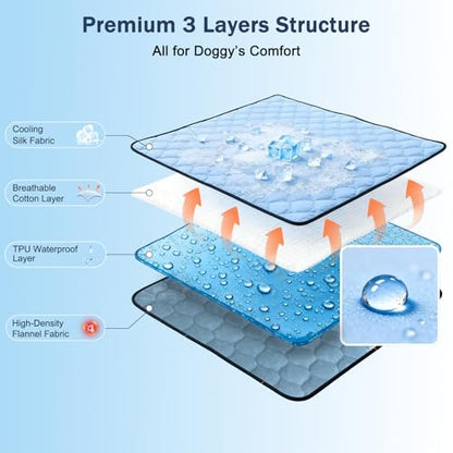 SZEE Raised Dog Bed with Detachable 2-Sided Cooling/Warming Waterproof Mat, Elevated Dog Cot Bed for Small Sized Breeds with Durable Steel Frame & Sturdy Teslin Mesh, Outdoor & Indoor All-Season Use - size: Small