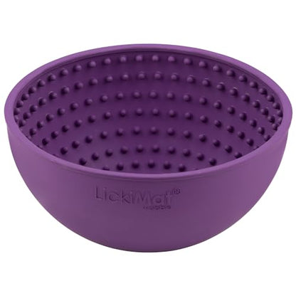 LICKIMAT Wobble, Dog Slow Feeder Bowl Lick Mat, Boredom Anxiety Reducer; Perfect for Food, Treats, Yogurt, or Peanut Butter. Fun Alternative to a Slow Feed Dog Bowl, Purple - color: Purple