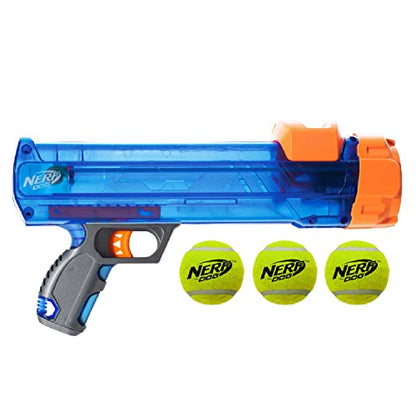Nerf Dog Tennis Ball Blaster Dog Toy,12 Inch Translucent Blaster with 3 Balls - size: 12 in Translucent Blaster with 3 Balls
