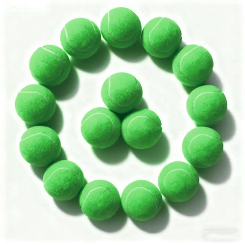 PoyPet 16-Pack Tennis Balls Bulk for Practice,Training and Beginners | Ideal for Dog Fetch,Chew and Play - color: Green