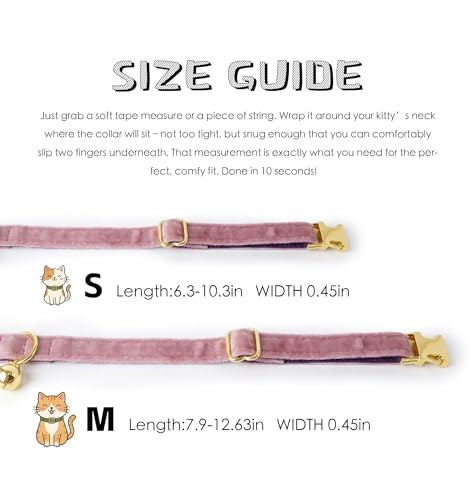 Personalized Velvet Cat Collar with Bell, Custom Engraved Name and Phone Number, Adjustable Luxury Kitten Collar, Non-Breakaway Secure ID Collar for Cats and Kittens - color: Dark Blue, size: L