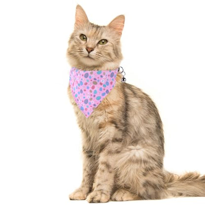 Easter Cat Collar Breakaway with Bandana and Bell for Kitty Adjustable Safety Easter Egg Bunny - color: Easter-bandana-2