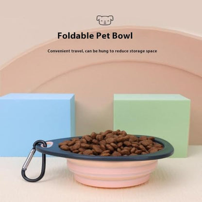 3 Piece Collapsible Pet Bowl Set with Carabiners 10.8oz Portable Foldable Feeding Water Bowls for Dogs Cats,Ideal for Outdoor Travel Walking Hiking（Pink Blue Green）