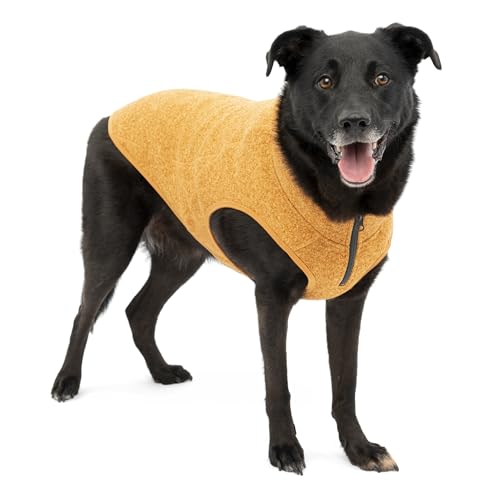 Kurgo Core Sweater - Cold Weather Dog Outfit - Cozy Knit Fleece Layer - Adjustable Neck Dogwear - Zipper Opening for Harness - Machine Washable Gear - Heather Orange - Large - color: Heather Orange, size: Large