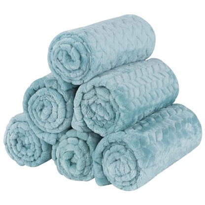 6 Pack Small Dog Blanket, Super Soft Warm Pet Cover Blankets, Wheat Ears Print Puppy Fleece Flannel Blanket for Small Medium Dogs and Cats MW003 - color: Green Wheat Ears, size: 6 Pack of 23.6x15.7 Inches