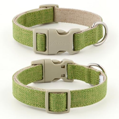Plutus Pet Cotton Hemp Dog Collar and Leash Set, Adjustable Collar for Small, Medium, and Large Dogs, Heavy Duty and Soft on Skin, Green, XS - color: Green, size: X-Small