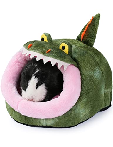Chinchilla Hideout Bed House Toys and Accessories Cage Cave Cute Cube Cup Hide for Bearded Dragon Ferret(L,Crocodile) - color: 3-Crocodile, size: L