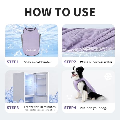 Dog Shirt, Cooling Vest Lightweight Breathable, Dog T-Shirts All-Season UV Protection Pet Clothes Quick Dry Soft Stretchy Pet Shirt Vest for Small Medium Large Dogs (Lilac Ether 1PC, Large) - color: Lilac Ether, size: Large (44-55lbs)